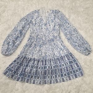 Japna -Floral Blue and White Dress. Size XS